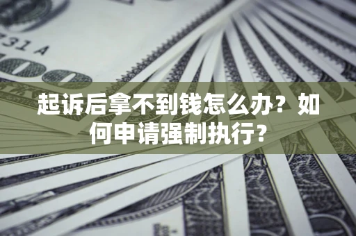 济南起诉后拿不到钱怎么办？如何申请强制执行？